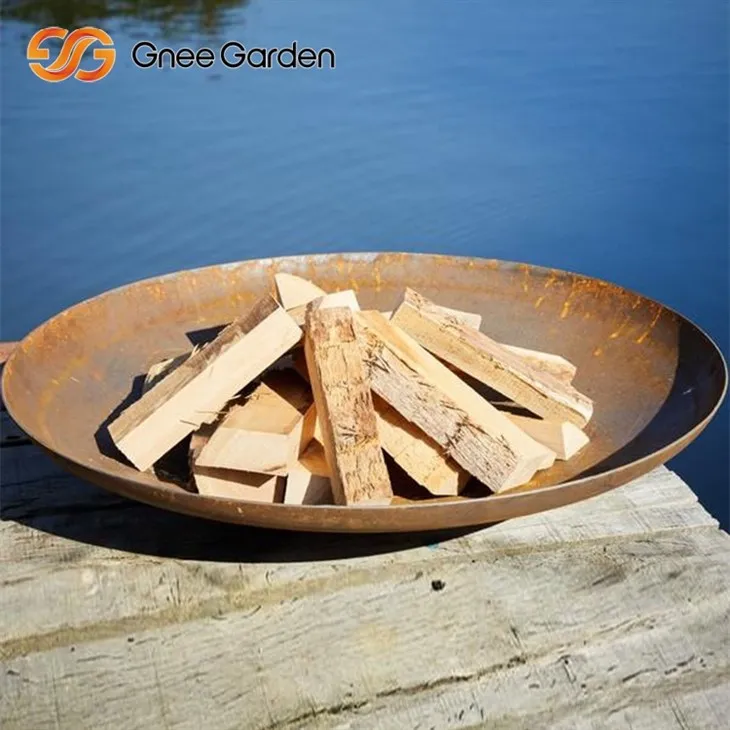 Corten Steel Propane Fire Pit Clean Burning