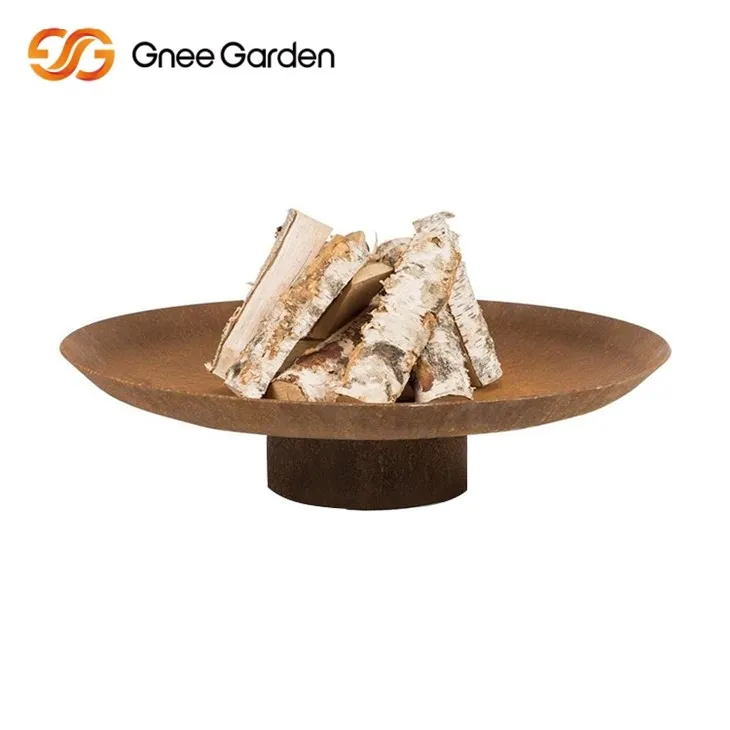 Corten Dustic Fire Pit Modern Style