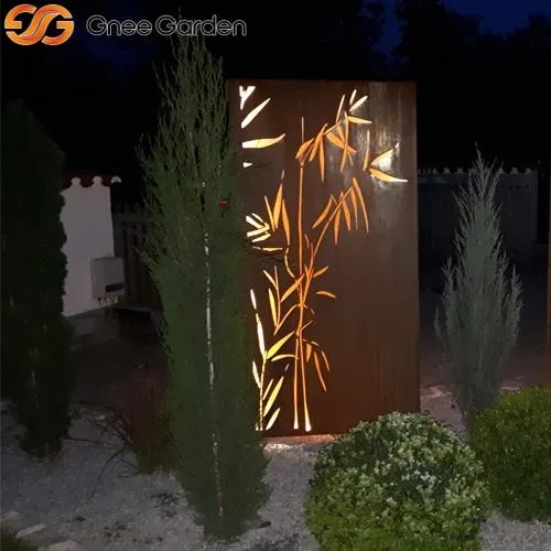 Corten Screen Panels Bamboo Laser Cut Decorative