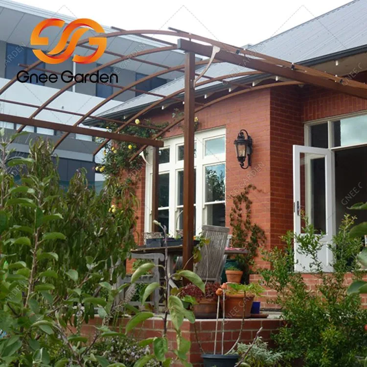 Металлическая садовая беседка из кортеновской стали