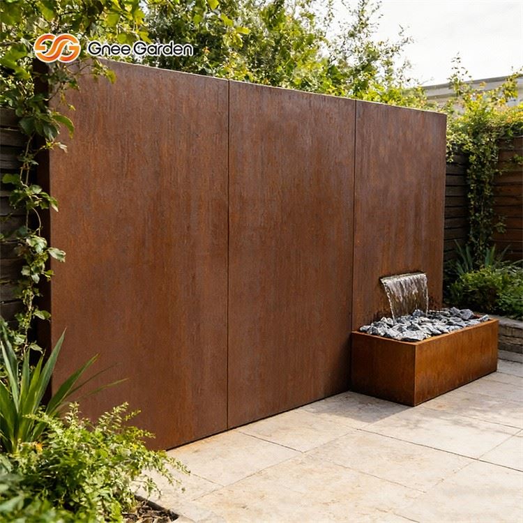 Outdoor corten fountain
